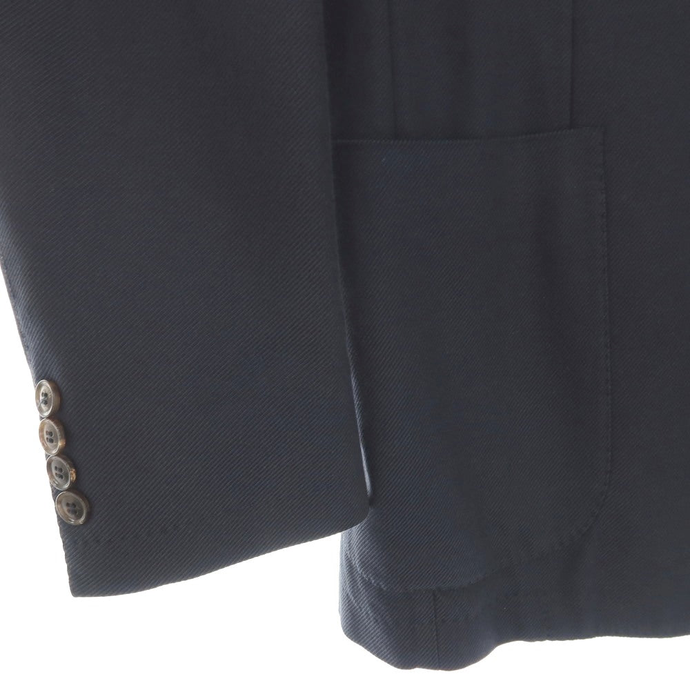【中古】エルメネジルドゼニア Ermenegildo Zegna コットン 2つボタン テーラードジャケット ネイビー【サイズ52】【 状態ランクB 】【 メンズ 】