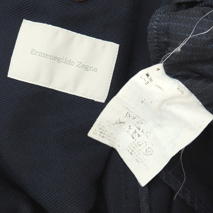 【中古】エルメネジルドゼニア Ermenegildo Zegna コットン 2つボタン テーラードジャケット ネイビー【サイズ52】【 状態ランクB 】【 メンズ 】