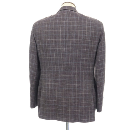 【中古】ヒッキーフリーマン HICKEY FREEMAN Beacon ウーステッドウールシルクリネン チェック 2B テーラードジャケット パープル系【サイズ40】【 状態ランクB 】【 メンズ 】
