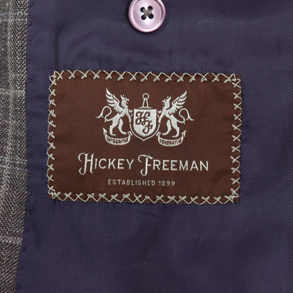 【中古】ヒッキーフリーマン HICKEY FREEMAN Beacon ウーステッドウールシルクリネン チェック 2B テーラードジャケット パープル系【サイズ40】【 状態ランクB 】【 メンズ 】