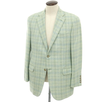 【中古】ヒッキーフリーマン HICKEY FREEMAN Beacon ウーステッドウールシルクリネン チェック 2B テーラードジャケット ライトグリーン【サイズ40】【 状態ランクA 】【 メンズ 】