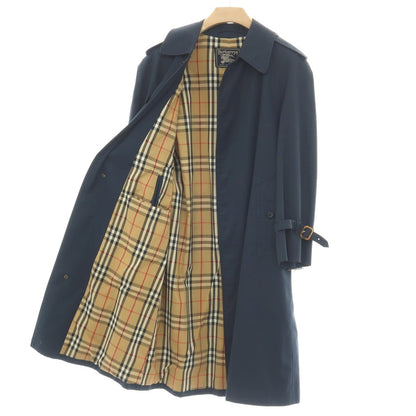 【中古】バーバリーズ Burberrys 90’s ポリエステルコットン シングル トレンチコート ネイビー【サイズＳ】【 状態ランクD 】【 メンズ 】