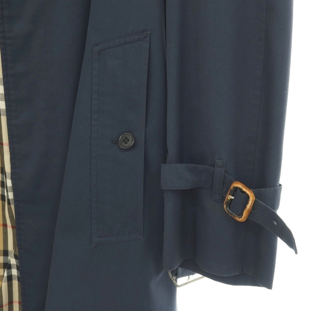 【中古】バーバリーズ Burberrys 90’s ポリエステルコットン シングル トレンチコート ネイビー【サイズＳ】【 状態ランクD 】【 メンズ 】