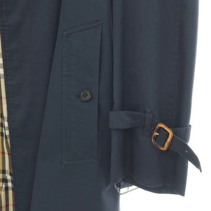 【中古】バーバリーズ Burberrys 90’s ポリエステルコットン シングル トレンチコート ネイビー【サイズＳ】【 状態ランクD 】【 メンズ 】