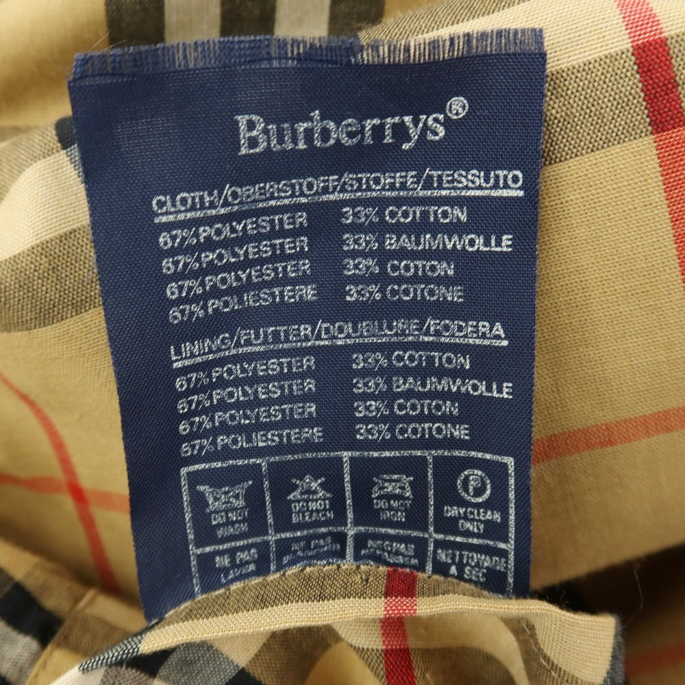 【中古】バーバリーズ Burberrys 90’s ポリエステルコットン シングル トレンチコート ネイビー【サイズＳ】【 状態ランクD 】【 メンズ 】