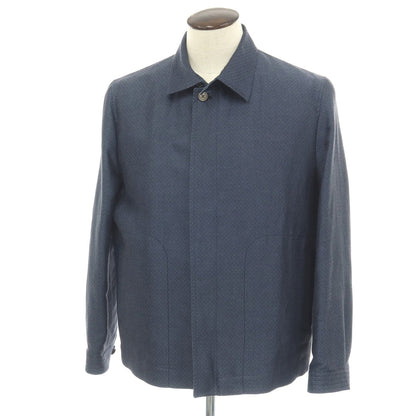 【中古】ランバンコレクション LANVIN COLLECTION リネンコットン スイングトップ ネイビー【サイズ52】【 状態ランクB 】【 メンズ 】