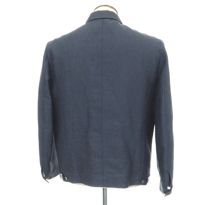 【中古】ランバンコレクション LANVIN COLLECTION リネンコットン スイングトップ ネイビー【サイズ52】【 状態ランクB 】【 メンズ 】