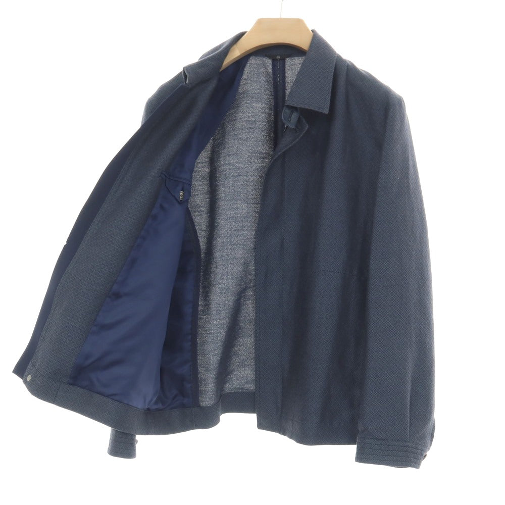 【中古】ランバンコレクション LANVIN COLLECTION リネンコットン スイングトップ ネイビー【サイズ52】【 状態ランクB 】【 メンズ 】