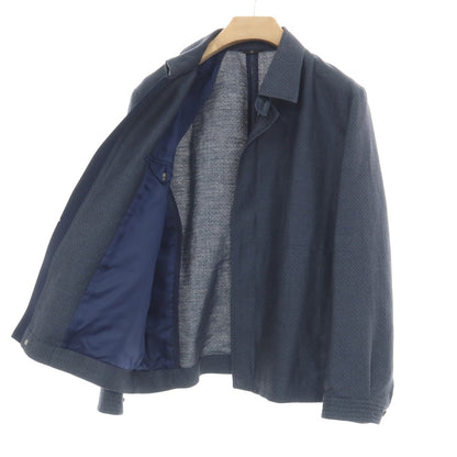 【中古】ランバンコレクション LANVIN COLLECTION リネンコットン スイングトップ ネイビー【サイズ52】【 状態ランクB 】【 メンズ 】