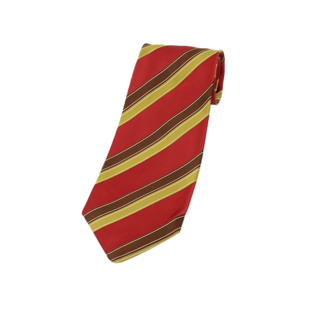 【中古】キートン Kiton シルク ストライプ柄ネクタイ レッドxブラウン【 状態ランクA 】【 メンズ 】