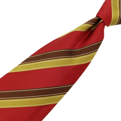 【中古】キートン Kiton シルク ストライプ柄ネクタイ レッドxブラウン【 状態ランクA 】【 メンズ 】