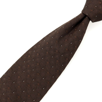 【中古】チェーザレ アットリーニ Cesare Attolini シルク ジャカード ネクタイ ダークブラウン【 状態ランクA 】【 メンズ 】