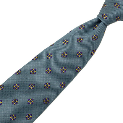 【中古】リベラーノ&amp;リベラーノ LIVERANO&amp;LIVERANO シルク 小紋柄ネクタイ グレイッシュブルーxパープル【 状態ランクA 】【 メンズ 】