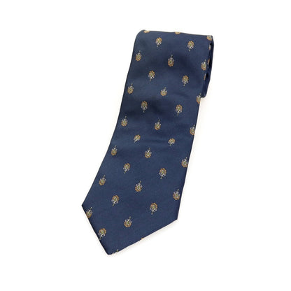 【中古】タイユアタイ TIE YOUR TIE シルク 小紋柄ネクタイ ネイビー【 状態ランクC 】【 メンズ 】