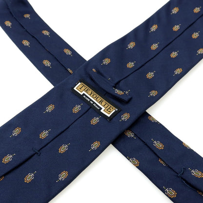 【中古】タイユアタイ TIE YOUR TIE シルク 小紋柄ネクタイ ネイビー【 状態ランクC 】【 メンズ 】