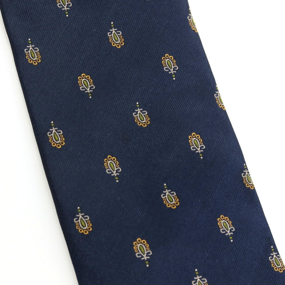 【中古】タイユアタイ TIE YOUR TIE シルク 小紋柄ネクタイ ネイビー【 状態ランクC 】【 メンズ 】