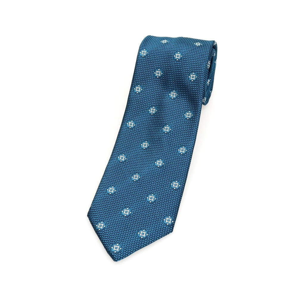 【中古】ブリオーニ Brioni シルク 小紋柄ネクタイ ターコイズ系【 状態ランクA 】【 メンズ 】