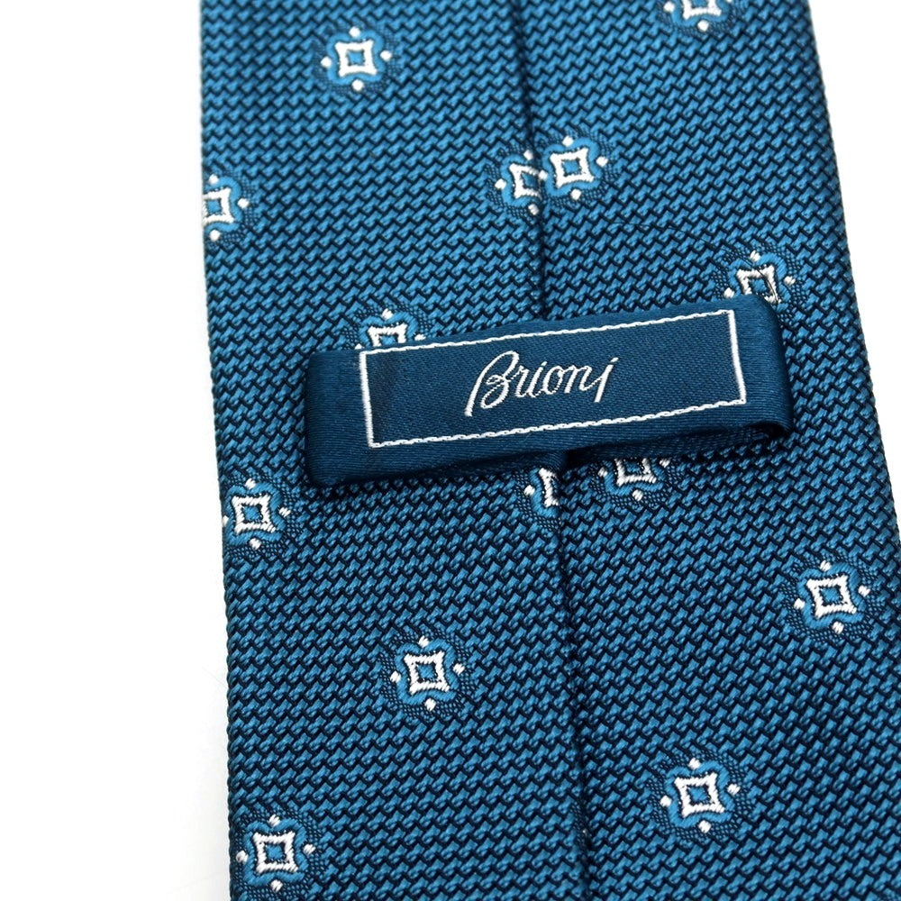 【中古】ブリオーニ Brioni シルク 小紋柄ネクタイ ターコイズ系【 状態ランクA 】【 メンズ 】