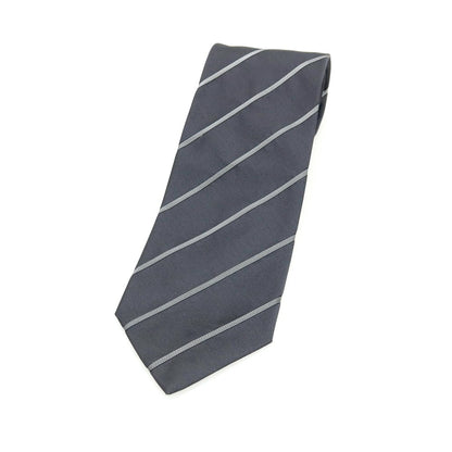 【中古】メローラ MEROLA シルク ストライプ柄ネクタイ グレー系【 状態ランクB 】【 メンズ 】