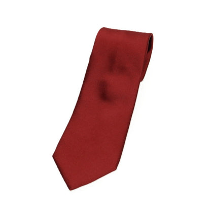 【中古】ランバン LANVIN シルク 無地ネクタイ ダークレッド【 状態ランクA 】【 メンズ 】