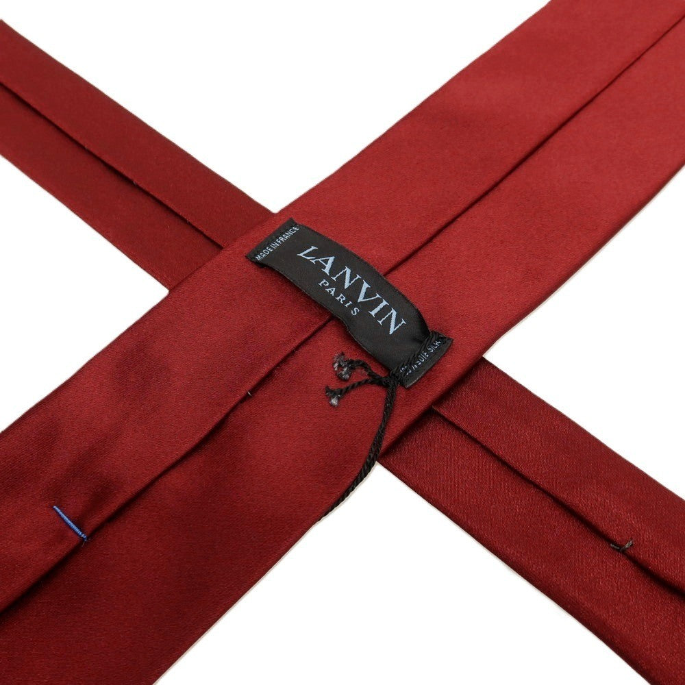 【中古】ランバン LANVIN シルク 無地ネクタイ ダークレッド【 状態ランクA 】【 メンズ 】