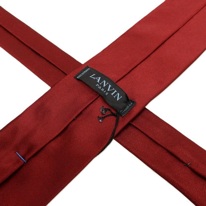 【中古】ランバン LANVIN シルク 無地ネクタイ ダークレッド【 状態ランクA 】【 メンズ 】