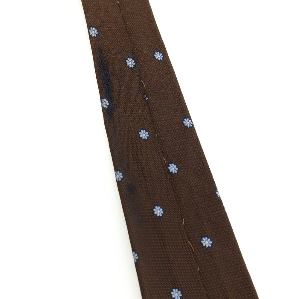 【中古】バルバ BARBA シルク 花小紋柄ネクタイ ブラウン【 状態ランクC 】【 メンズ 】