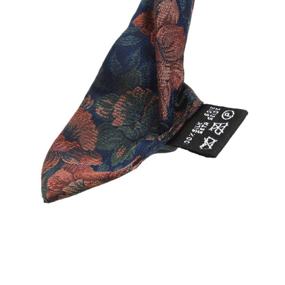 【中古】ダンヒル Dunhill シルク ジャカード 花柄ネクタイ ネイビーxピンク系【 状態ランクB 】【 メンズ 】