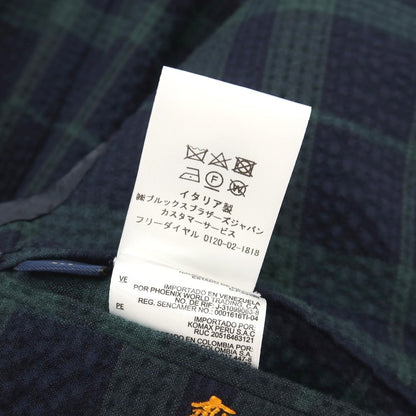 【中古】ブルックスブラザーズ Brooks Brothers ストレッチ コットンナイロン シアサッカー チェック 2B テーラードジャケット ネイビーxグリーン【サイズ36】【 状態ランクB 】【 メンズ 】