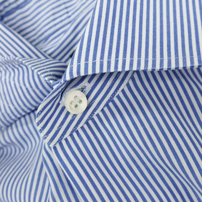 【中古】オリアン ORIAN BEAMS F別注 コットン ストライプ ワイドカラー ドレスシャツ ブルーxホワイト【サイズ37】【 状態ランクB 】【 メンズ 】