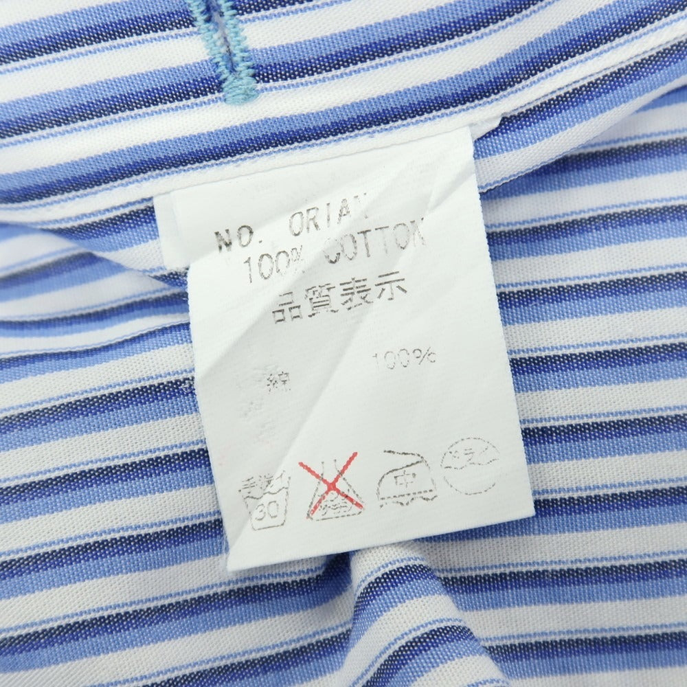 【中古】オリアン ORIAN コットン ストライプ ワイドカラー ドレスシャツ ブルーxホワイト【サイズ37】【 状態ランクB 】【 メンズ 】
