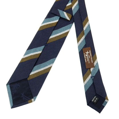 【中古】ニッキー nicky UNITED ARROWS別注 シルク ストライプ柄ネクタイ ネイビーxカーキ【 状態ランクB 】【 メンズ 】