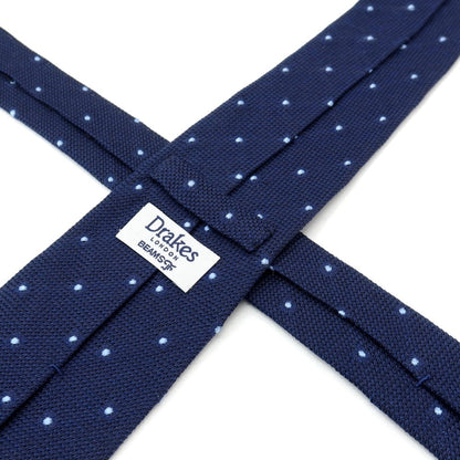 【中古】ドレイクス DRAKES BEAMS F別注 シルク ドット柄ネクタイ ネイビーxブルー【 状態ランクB 】【 メンズ 】