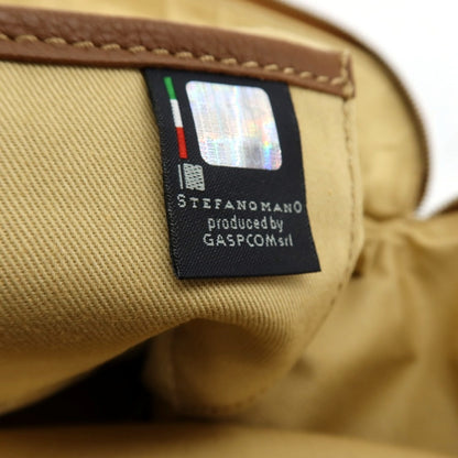 【中古】ステファノマーノ STEFANOMANO 2way レザー クラッチバッグ ネイビーxブラウン【 状態ランクA 】【 メンズ 】