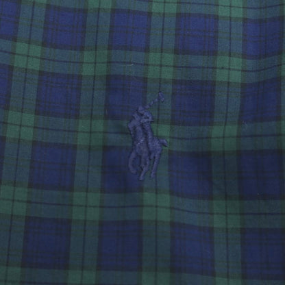 【中古】ラルフローレン RALPH LAUREN コットン パネル切替 チェック ボタンダウン カジュアルシャツ グリーンxレッド系【サイズS】【 状態ランクB 】【 メンズ 】