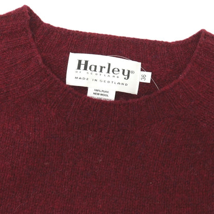 【中古】ハーレー オブ スコットランド HARLEY OF SCOTLAND ウール クルーネック プルオーバーニット ワインレッド【サイズ36】【 状態ランクB 】【 メンズ 】
