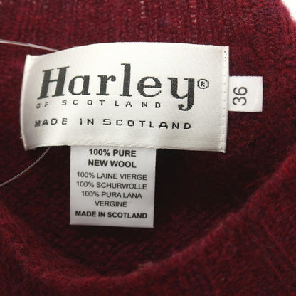 【中古】ハーレー オブ スコットランド HARLEY OF SCOTLAND ウール クルーネック プルオーバーニット ワインレッド【サイズ36】【 状態ランクB 】【 メンズ 】