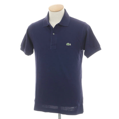【中古】ラコステ LACOSTE 鹿の子コットン 半袖ポロシャツ ライトネイビー【サイズ2】【 状態ランクC 】【 メンズ 】