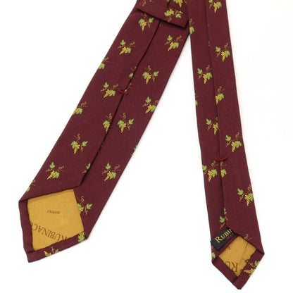 【中古】ルビナッチ RUBINACCI シルク ブドウ柄 プリント 小紋柄ネクタイ ワイン【 状態ランクB 】【 メンズ 】