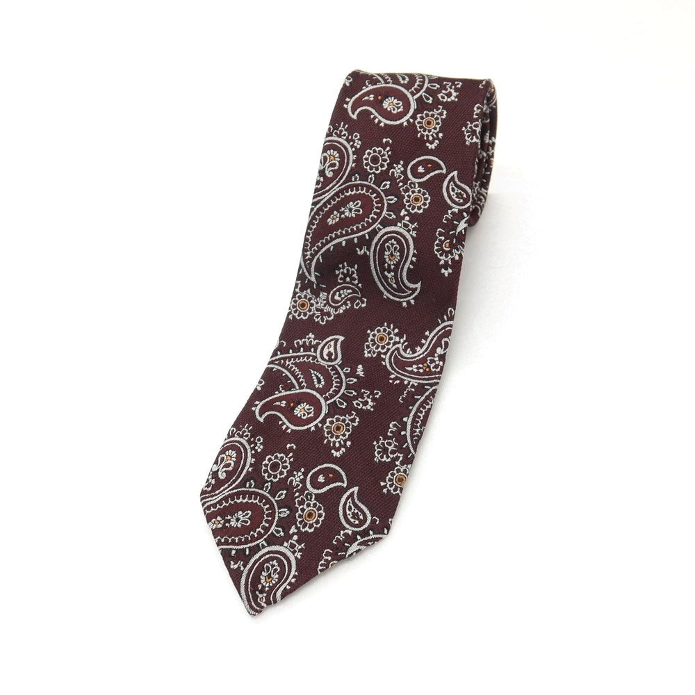 【中古】タイユアタイ TIE YOUR TIE シルク ジャカード ペイズリー柄ネクタイ ボルドー【 状態ランクB 】【 メンズ 】
