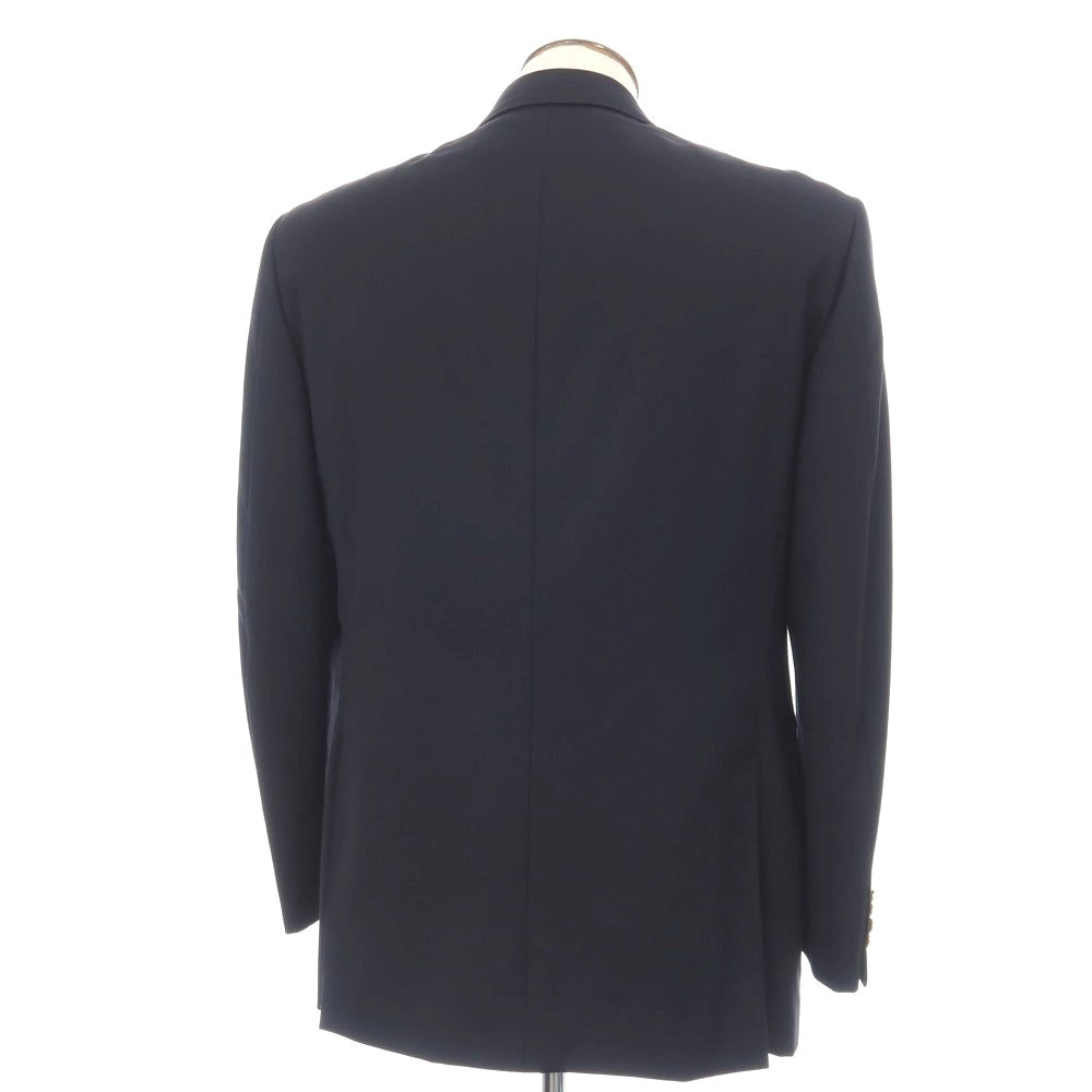 【中古】エルメス HERMES 80年代 ウール ダブル 6B テーラードジャケット ダークネイビー【サイズ52】【 状態ランクC 】【 メンズ 】