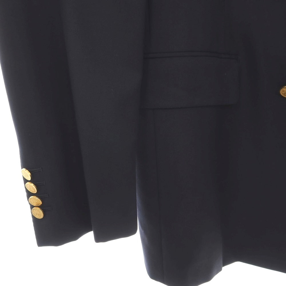 【中古】エルメス HERMES 80年代 ウール ダブル 6B テーラードジャケット ダークネイビー【サイズ52】【 状態ランクC 】【 メンズ 】