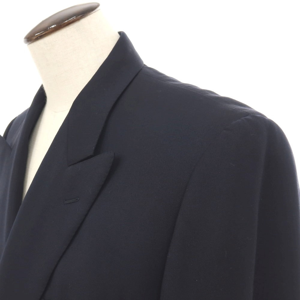 【中古】エルメス HERMES 80年代 ウール ダブル 6B テーラードジャケット ダークネイビー【サイズ52】【 状態ランクC 】【 メンズ 】