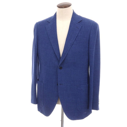 【中古】トンボリーニ TOMBOLINI ウールリネンシルク 2B テーラードジャケット ネイビーブルー【サイズ52】【 状態ランクB 】【 メンズ 】