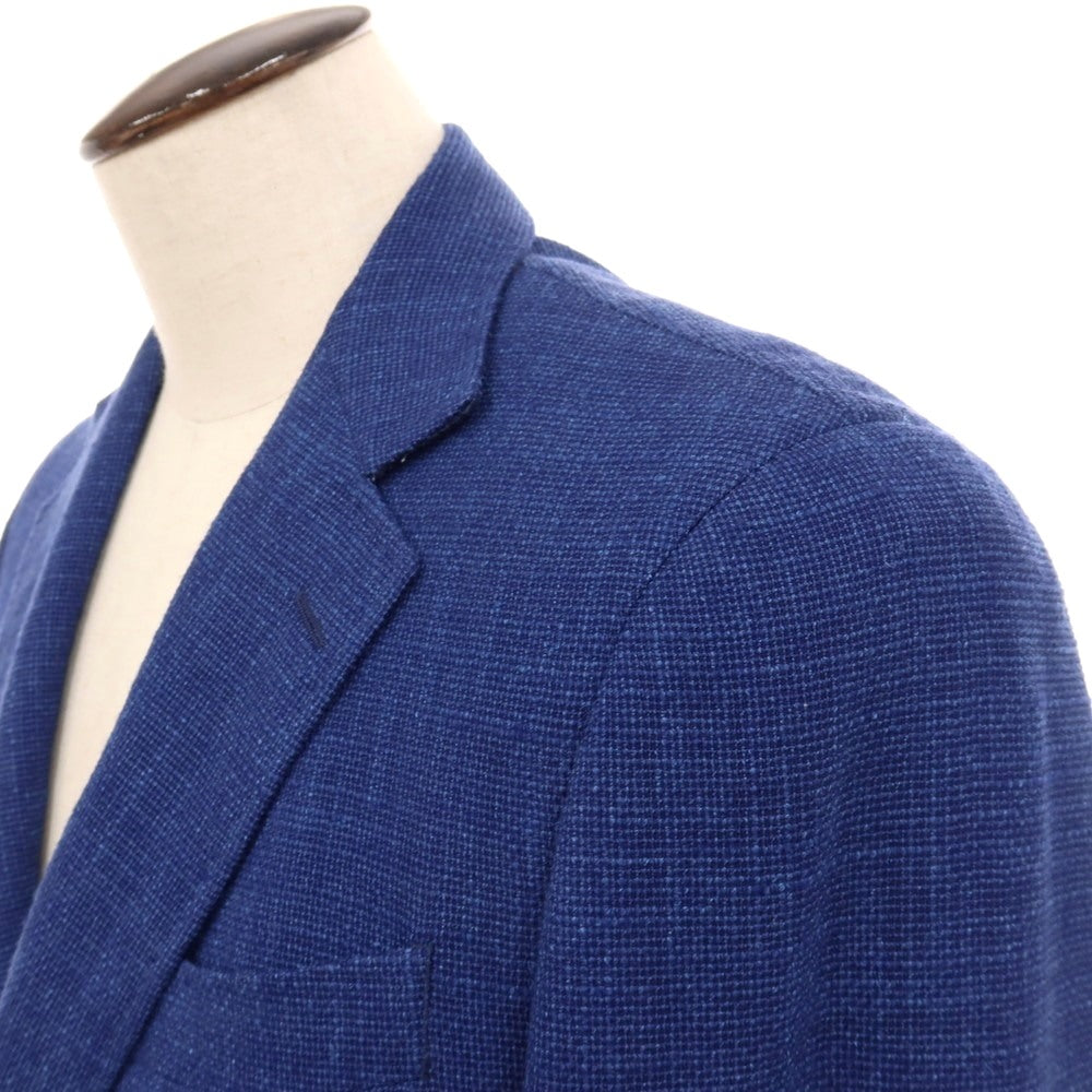 【中古】トンボリーニ TOMBOLINI ウールリネンシルク 2B テーラードジャケット ネイビーブルー【サイズ52】【 状態ランクB 】【 メンズ 】