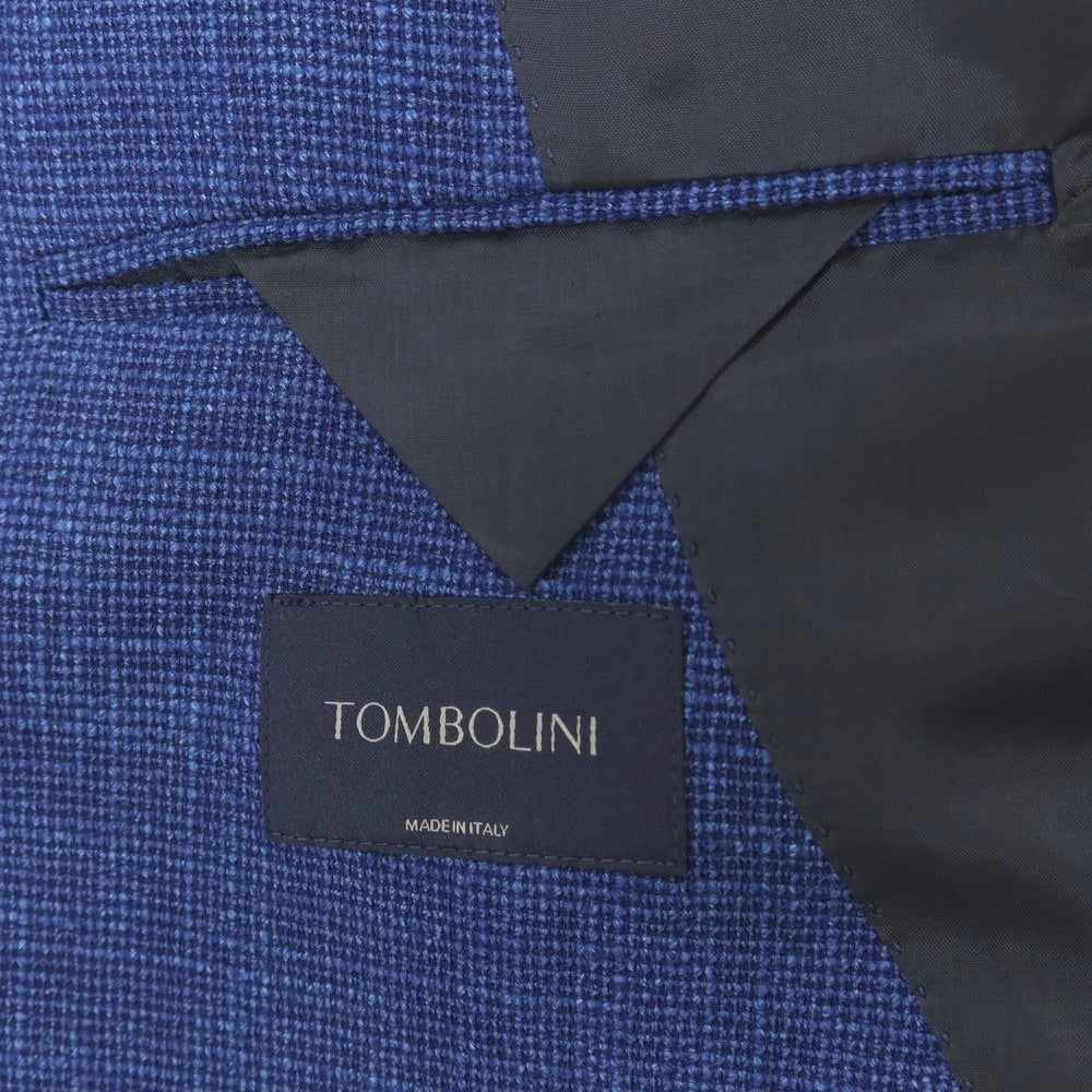 【中古】トンボリーニ TOMBOLINI ウールリネンシルク 2B テーラードジャケット ネイビーブルー【サイズ52】【 状態ランクB 】【 メンズ 】