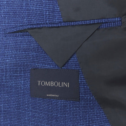 【中古】トンボリーニ TOMBOLINI ウールリネンシルク 2B テーラードジャケット ネイビーブルー【サイズ52】【 状態ランクB 】【 メンズ 】