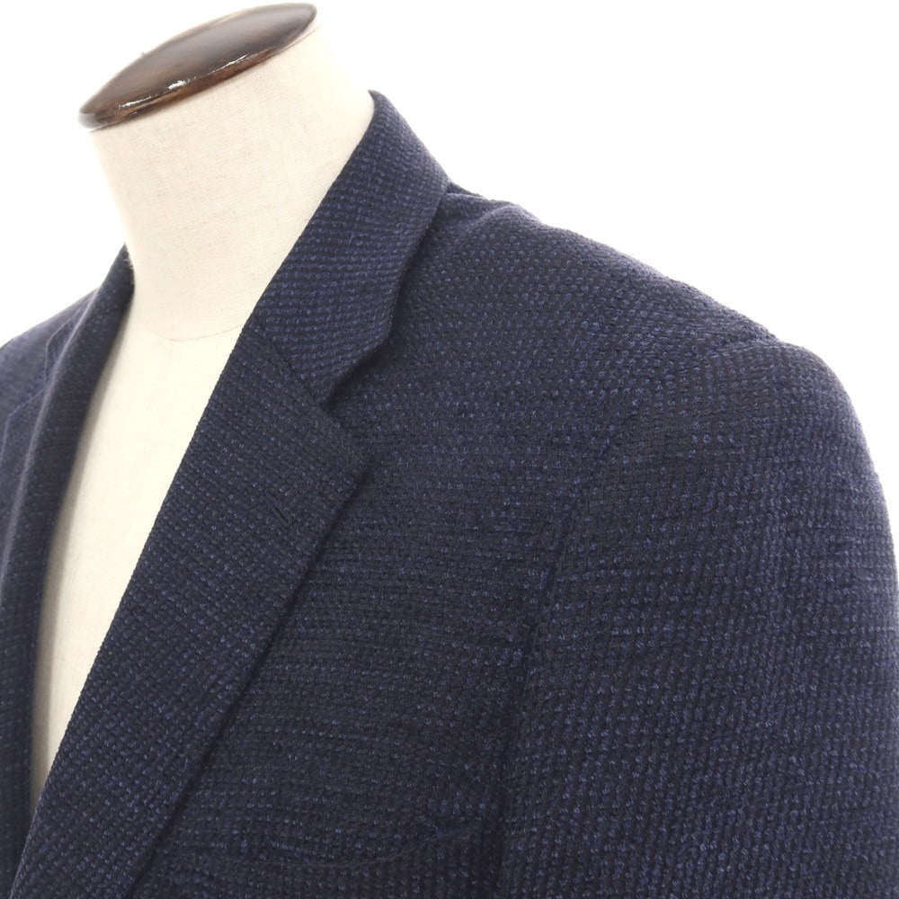 【中古】セイ 1927 Sei 1927 シルク 2つボタン カジュアルジャケット ライトネイビーxブラック【サイズBB6】【 状態ランクC 】【 メンズ 】