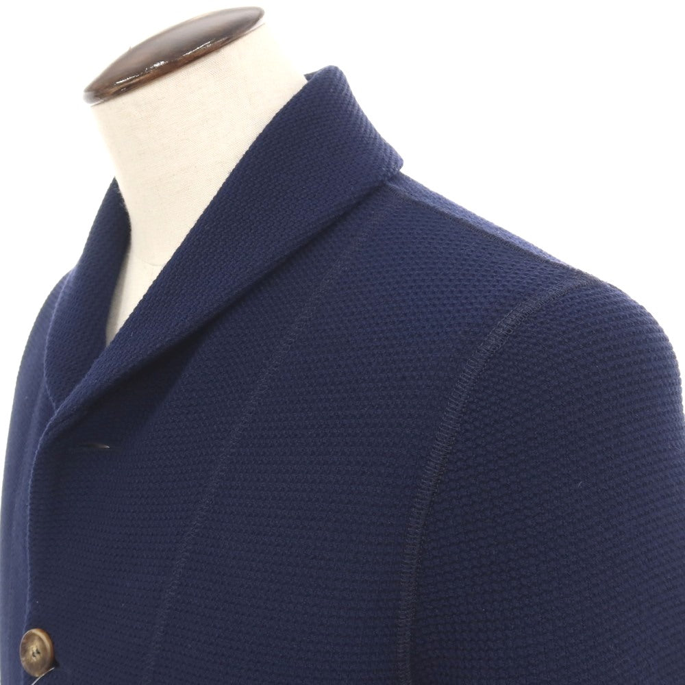 【中古】ジョルジオアルマーニ GIORGIO ARMANI ストレッチ ポリエステルレーヨン ショールカラージャケット ライトネイビー【サイズ52】【 状態ランクC 】【 メンズ 】