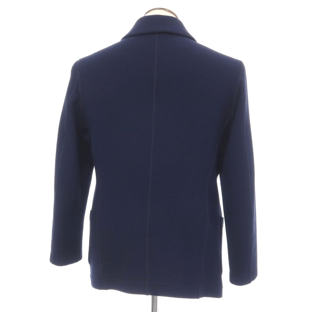 【中古】ジョルジオアルマーニ GIORGIO ARMANI ストレッチ ポリエステルレーヨン ショールカラージャケット ライトネイビー【サイズ52】【 状態ランクC 】【 メンズ 】